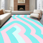 Pastel Stripe Curved Pattern Rug