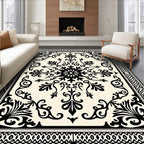 Classic Floral Scrollwork Border Design Rug