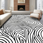 Abstract Black Lines Pattern Rug