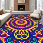 Vibrant Mandala With Pink Yellow Design Rug