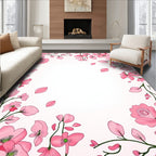 Pink Floral Branches With Petals Rug