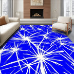 White Starburst Blue Pattern Rug