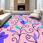 Floral Vines In Purple Teal And Pink Rug