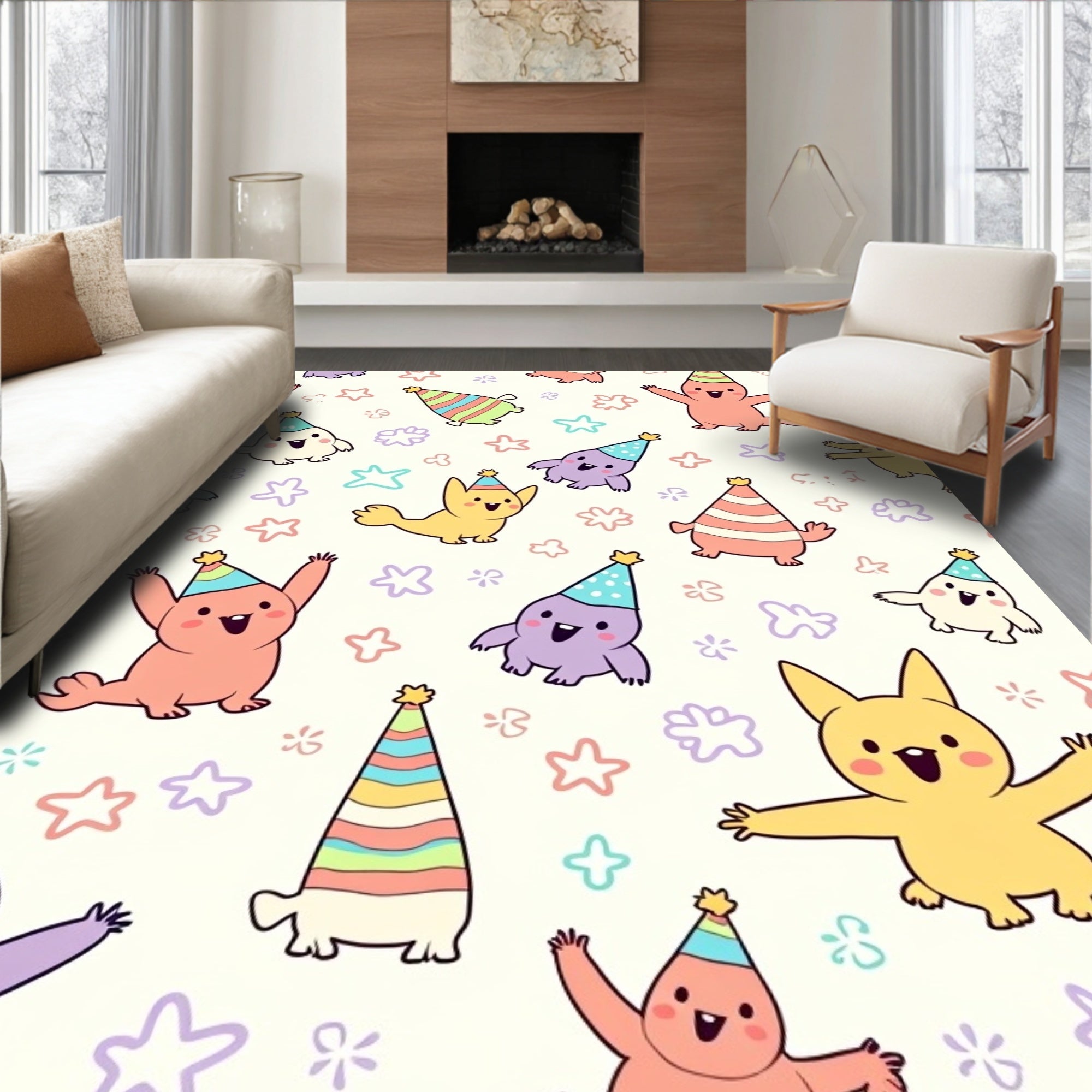 Joyful Creatures Party Pattern Rug