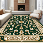 Opulent Floral Crested Geometric Tapestry Rug