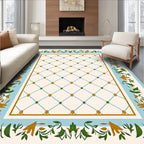 Floral Vine Lattice Pattern Rug