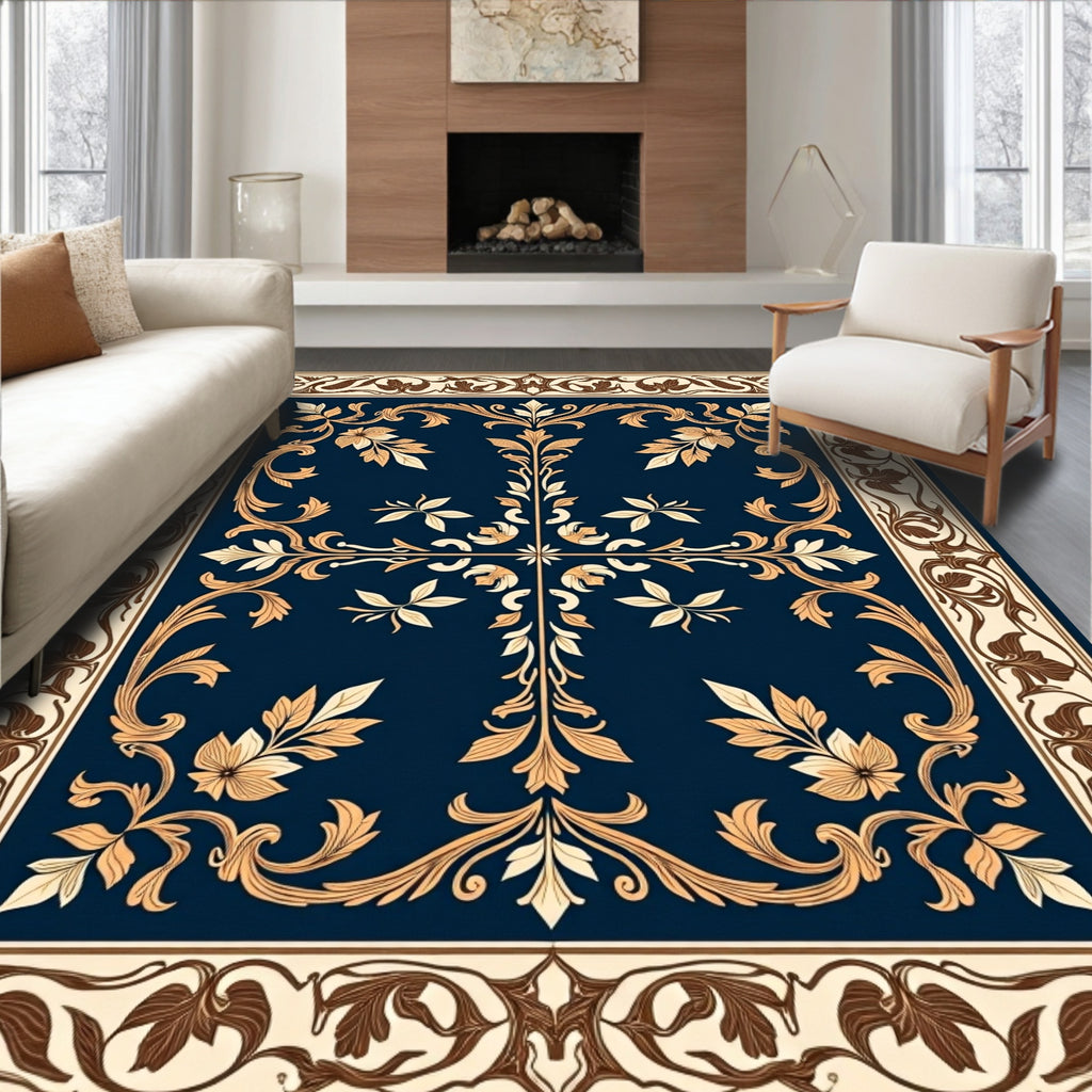 Ornate Floral Medallion Pattern Rug