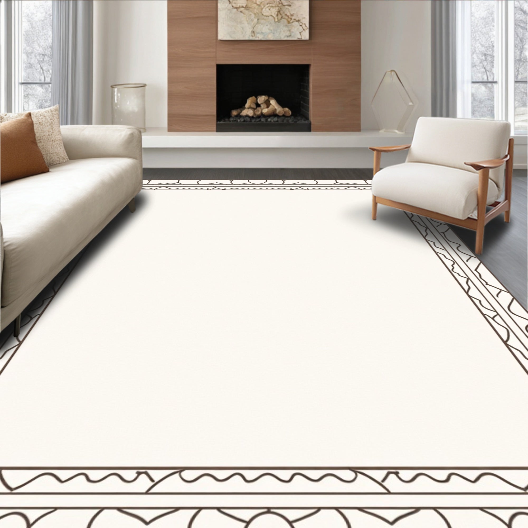 Classic Scroll Geometric Rug