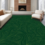 Deep Green Swirls Pattern Rug