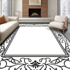 Classic Floral Vine Border Design Rug