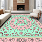 Pastel Floral Medallion Pattern Rug