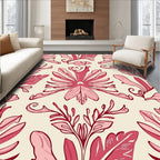 Floral Nouveau Pink Pattern Rug
