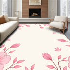 Pink Floral Branch Pattern Rug