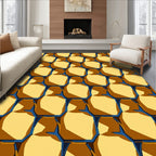 Golden Honeycomb Geometric Pattern Rug