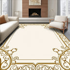 Ornate Scrollwork Border Design Rug