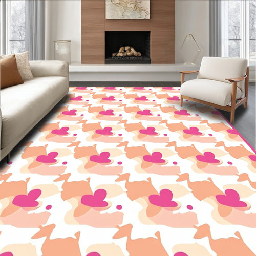 Abstract Heart Patchwork Pattern Rug