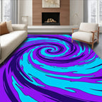 Abstract Swirl Purple Aqua Pattern Rug