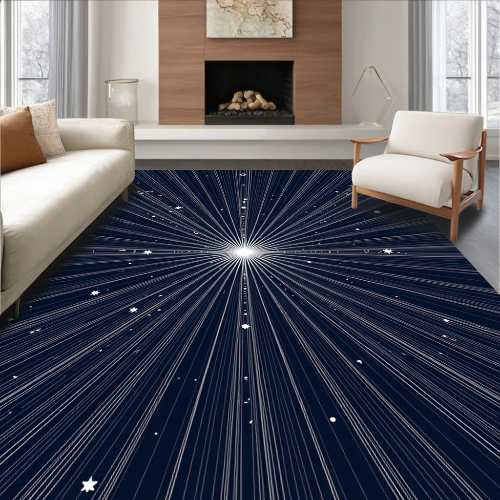 Celestial Burst Starry Night Design Rug