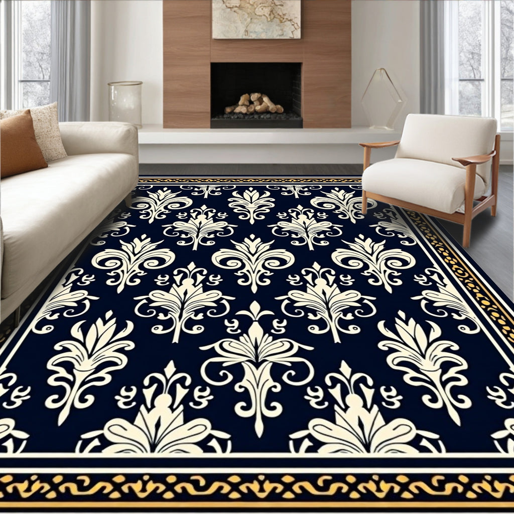 Classic Damask Floral Ornate Rug