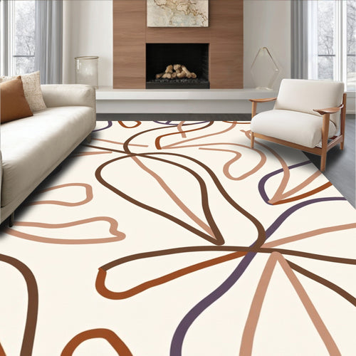 Abstract Organic Line Art Rug