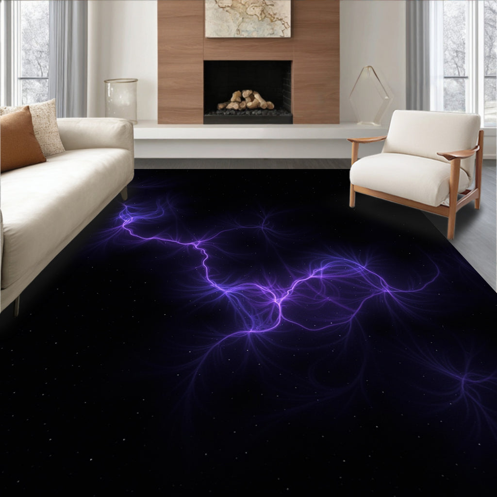 Electric Nebula Abstract Cosmic Design Rug