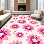 Pink Floral Graphic Pattern Rug