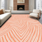 Coral Cream Abstract Wave Pattern Rug