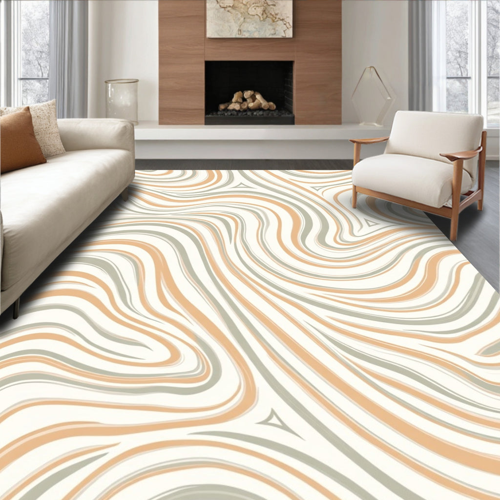 Swirling Pastel Abstract Pattern Rug