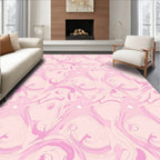 Soft Pink Swirl Abstract Pattern Rug