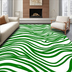 Green Flowing Abstract Organic Pattern Rug