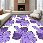 Charming Purple Floral Pattern Rug