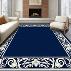 Classic Floral Scroll Border Rug
