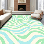 Pastel Wave Pattern Fabric Rug