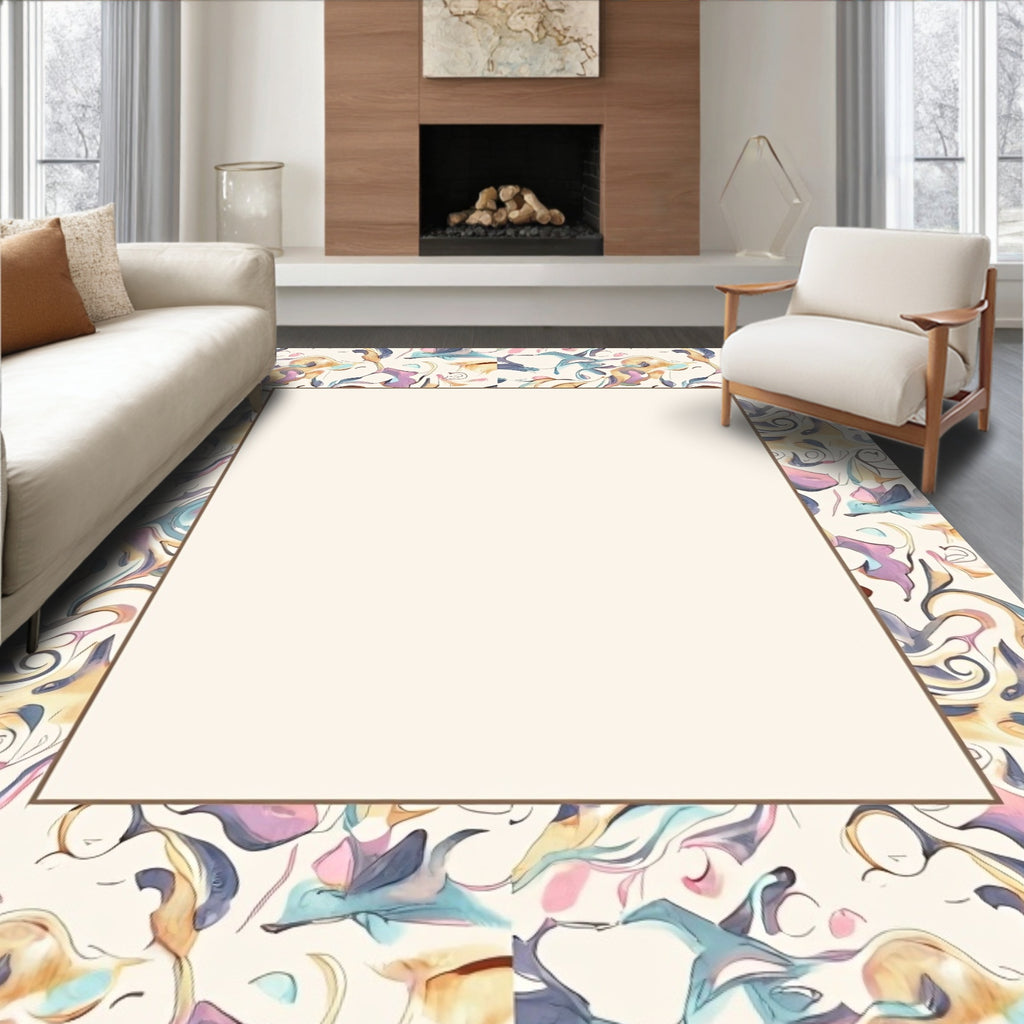 Swirling Pastel Abstract Pattern Rug