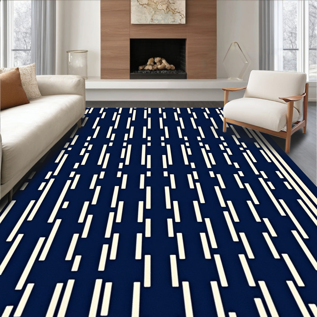 Minimalist Vertical Line Striped Rug