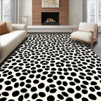 Black Organic Spot Pattern Rug