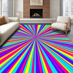 Radiating Stripes Neon Pattern Rug