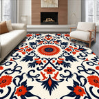 Ornate Floral Swirl Pattern Rug
