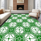 Green Leaf Medallion Pattern Rug