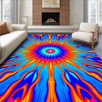 Vibrant Sunburst Floral Mandala Rug