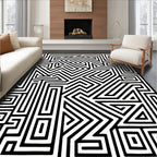Bold Geometric Maze Pattern Rug