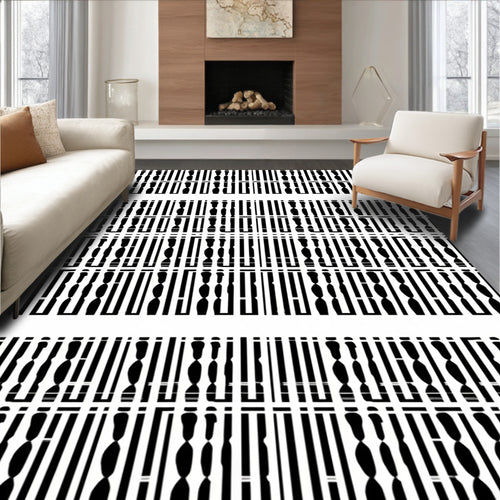 Abstract Stripe Maze Design Rug