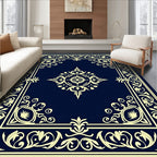Classic Elaborate Floral Border Design Rug