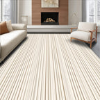 Neutral Striped Subtle Geometric Pattern Rug