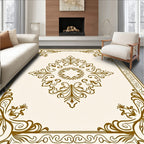 Elegant Floral Scroll Work Rug