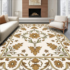 Ornate Floral Leaf Pattern Design Rug
