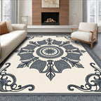 Classic Floral Medallion Grey Pattern Rug