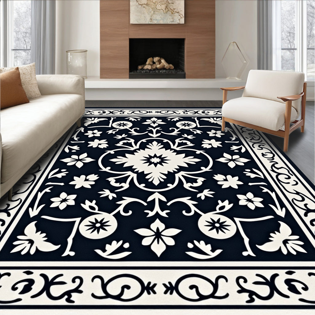 Classic Floral Vine Patterned Rug