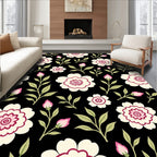 Bold Floral Pattern With Pink Accents Rug