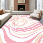 Blush Pink Swirl Abstract Pattern Rug